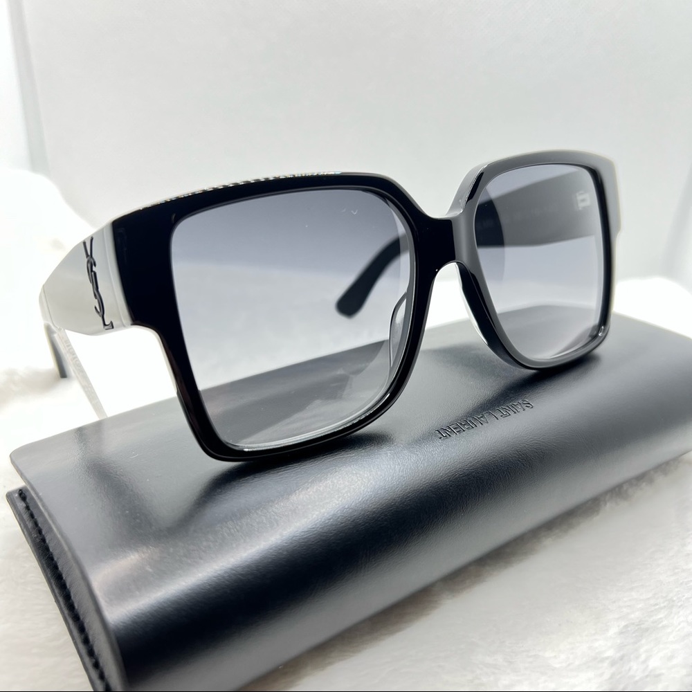 Saint Laurent YSL Sunglasses New Authentic Classic Black Square Sunglass…